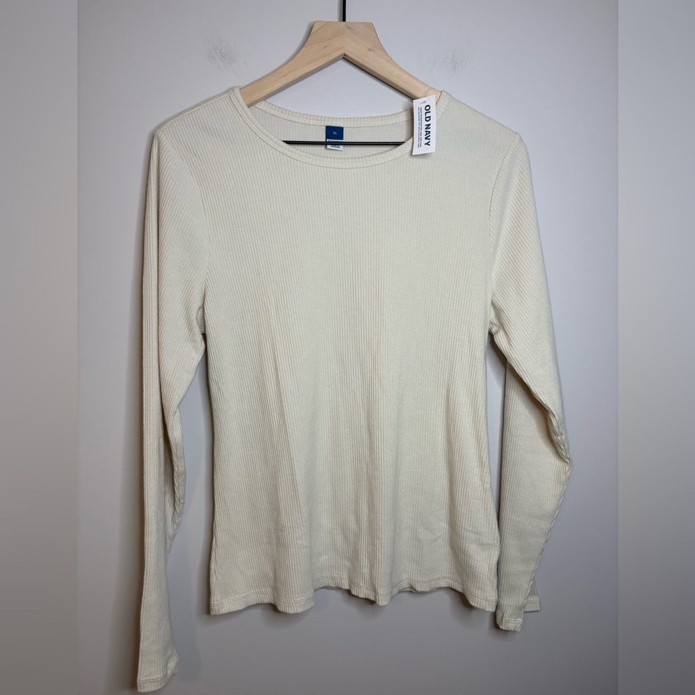 Women’s Old Navy plush long-sleeve rib-knit slim-fit t-shirt size XL NWT